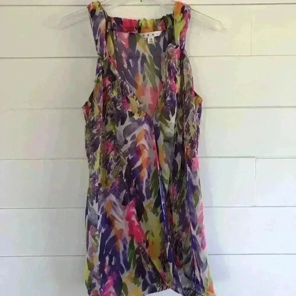CAbi Sheer Floral Top + A Purple Tank Size XS - Picture 3 of 6